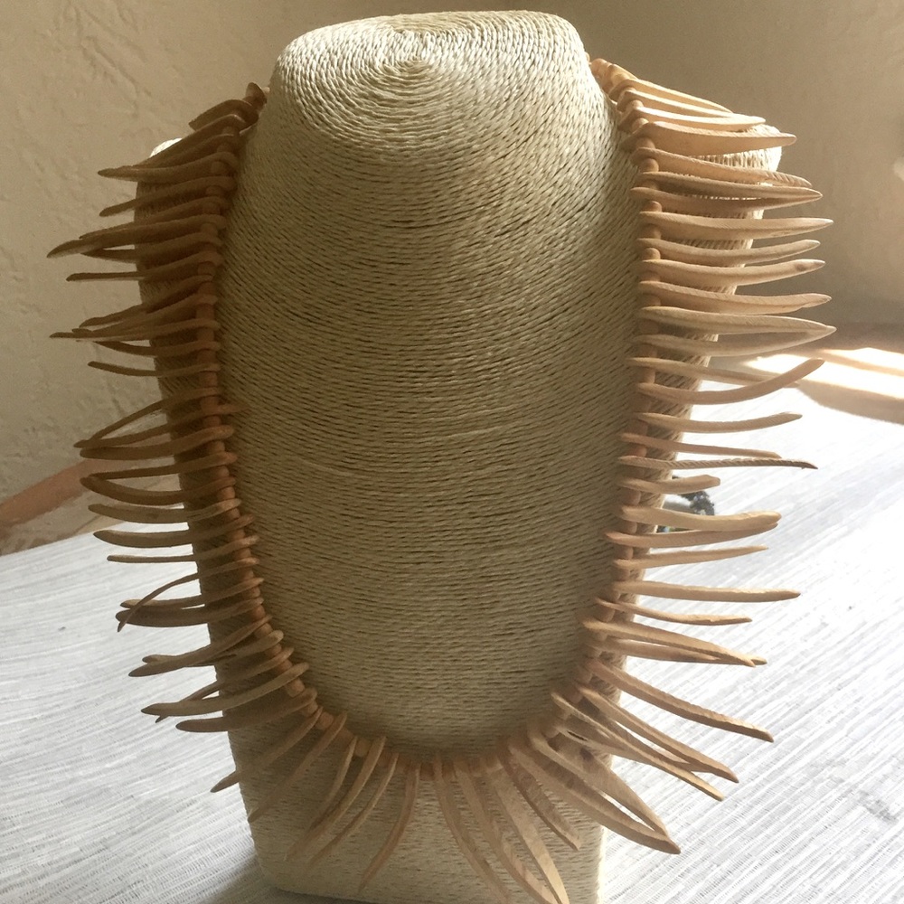 Festival piece! Vintage Tribal Bone Neck Piece 24 x 3"
